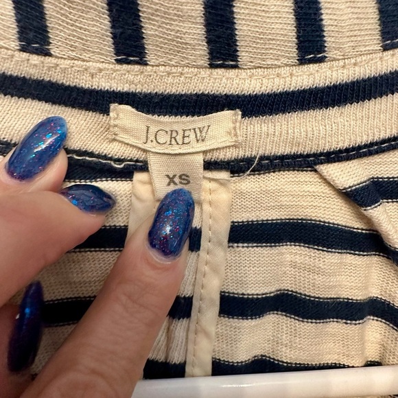 J. Crew Navy and Cream Striped Knit Blazer XS - Picture 2 of 5